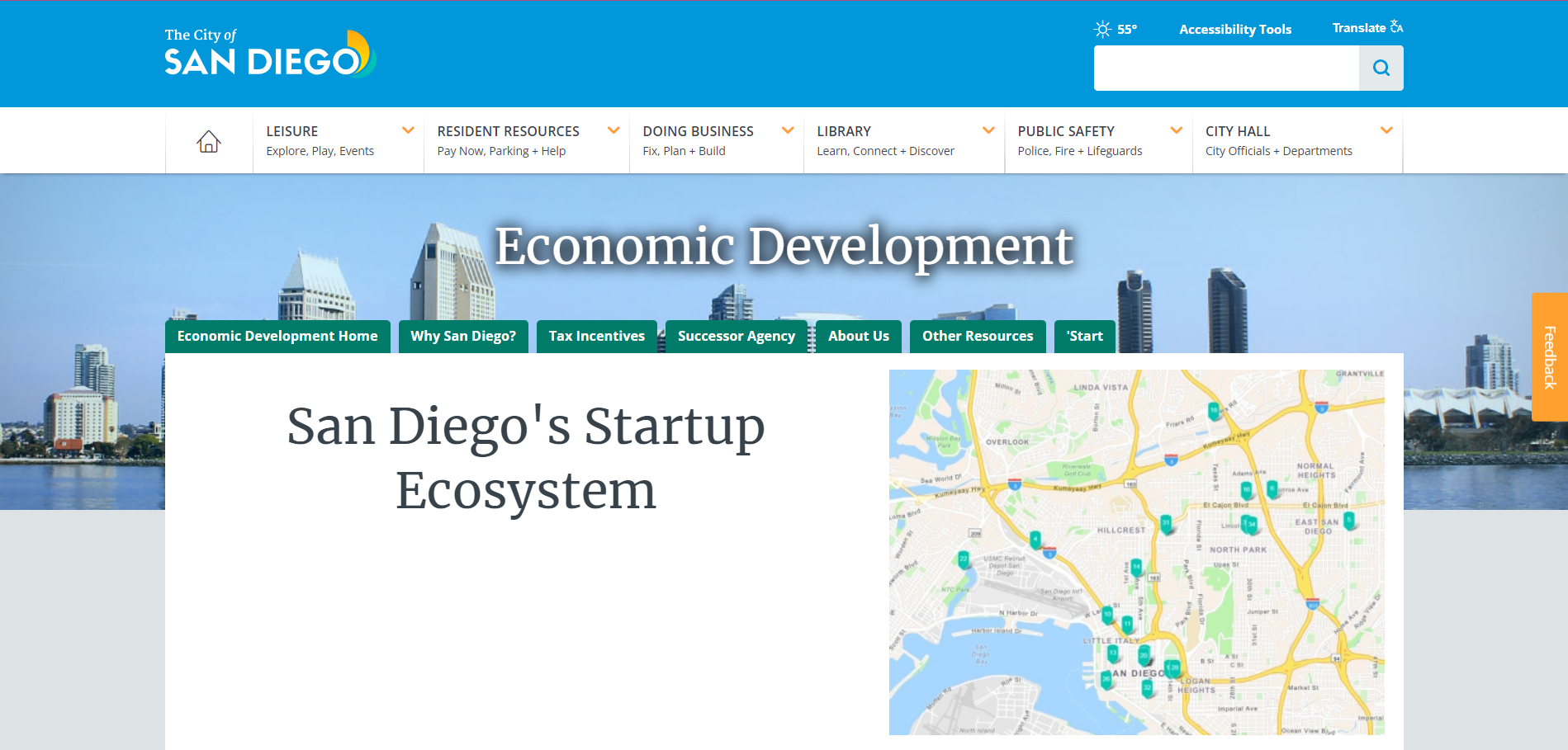 Site Web de la ville de San Diego